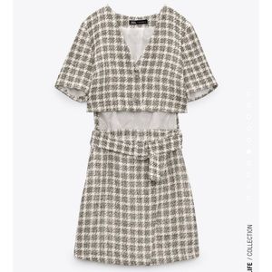 ZARA CUT OUT PLAID DRESS
